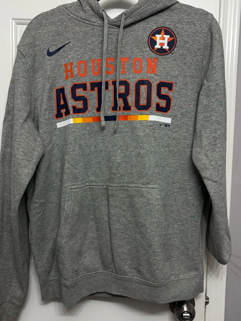 Nike Gray Houston Astros Pullover Hoodie with Orange & Navy Accents